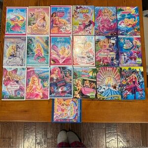 Barbie DVD Collection (quantity 19)- Pink and Multicolor Covers